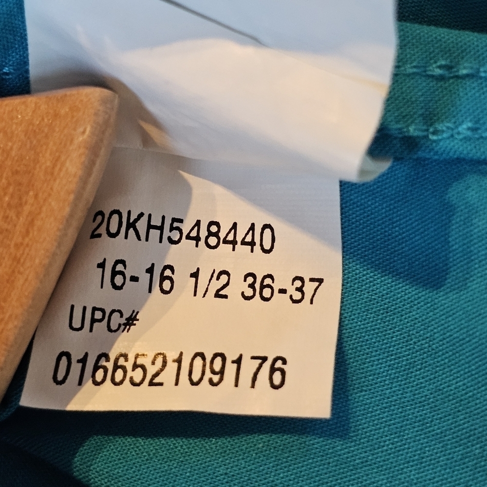 VH Flex Slim Fit Mens Dress Shirt Blue Green, Stretch, Size L 16-16 1/2 36-37 - Picture 11 of 14